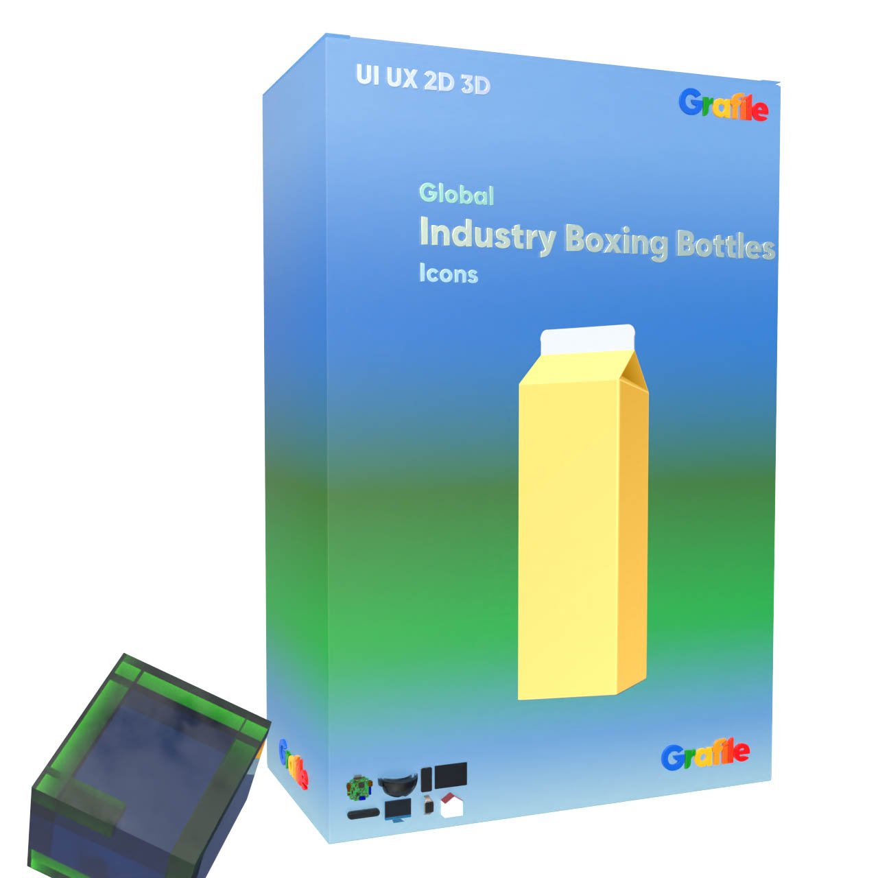 Grafile Global Industry Boxing Bottles Icons