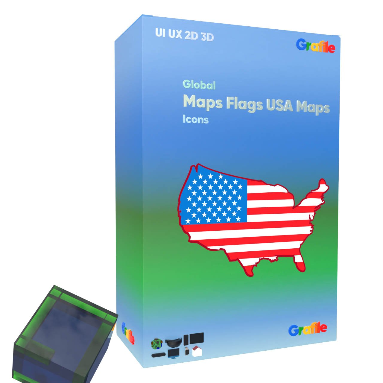 Grafile Global Maps Flags USA Maps Icons